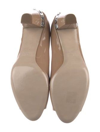 Miu Miu Patent Leather Crystal Embellishments Pumps