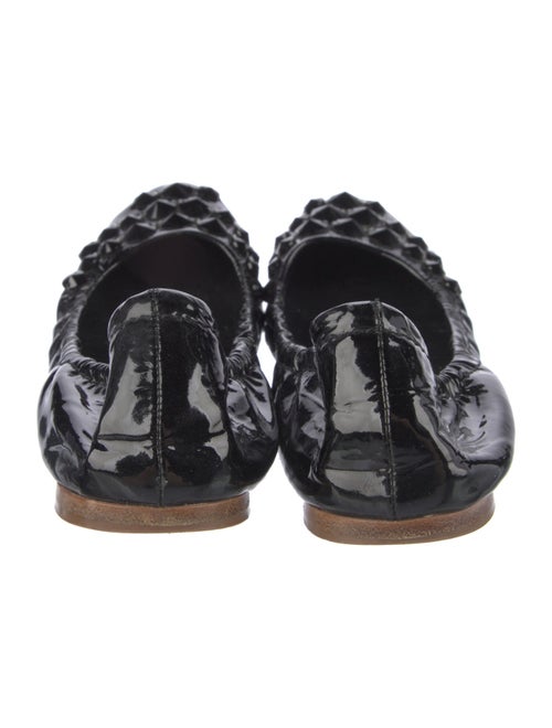 Miu Miu Patent Leather Crystal Embellishments Ballet Flats