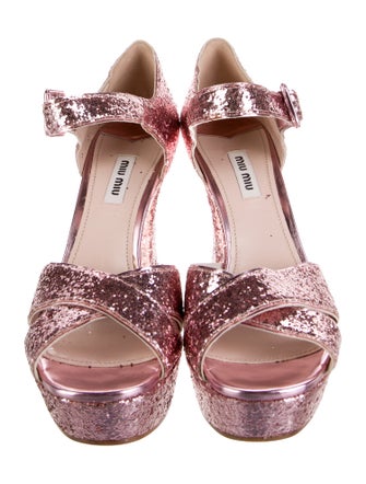 Miu Miu Glitter Glitter Accents D'Orsay Pumps