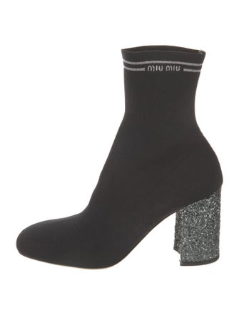 Miu Miu Glitter Accents Sock Boots