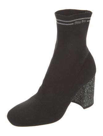Miu Miu Glitter Accents Sock Boots