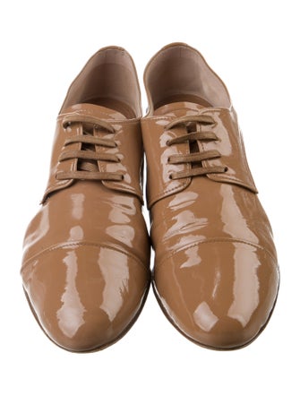 Miu Miu Patent Leather Crystal Embellishments Oxfords