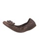 Miu Miu Leather Bow Accents Ballet Flats