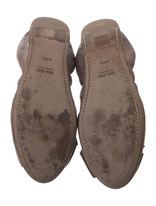 Miu Miu Leather Bow Accents Ballet Flats