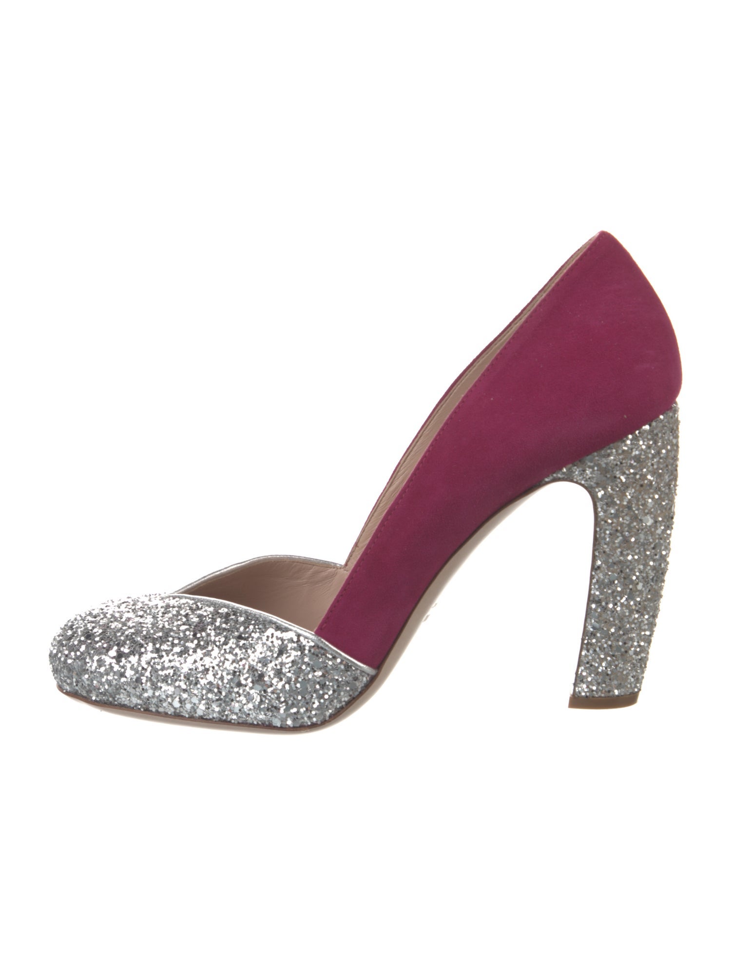 Miu Miu Suede Glitter Accents D'Orsay Pumps
