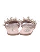 Miu Miu Faux Pearl Accents Velvet Slides