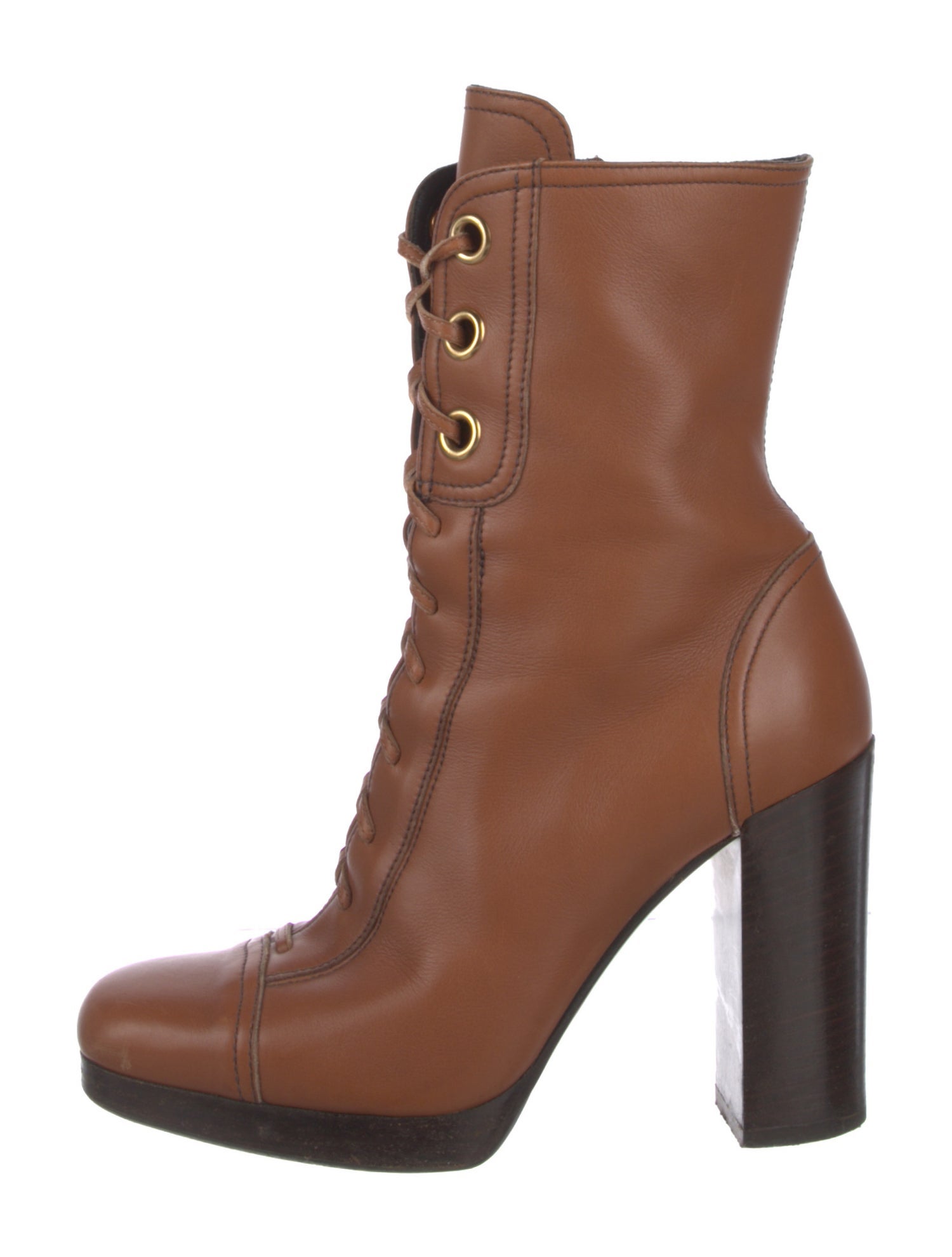 Miu Miu Leather Lace-Up Boots