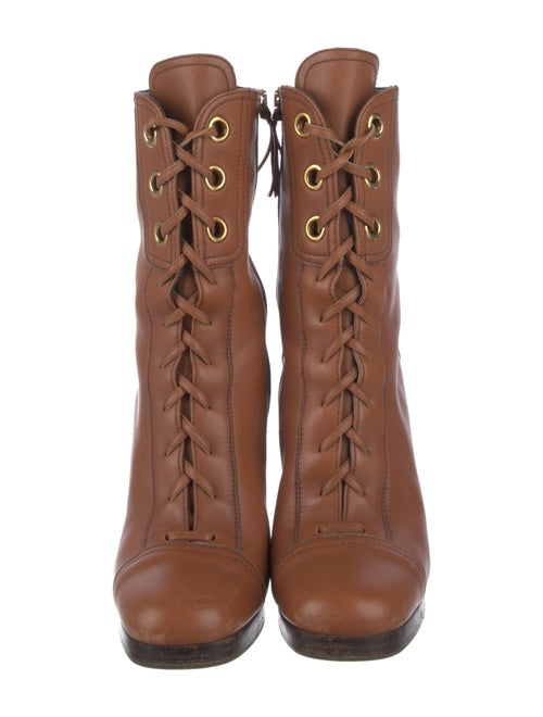 Miu Miu Leather Lace-Up Boots