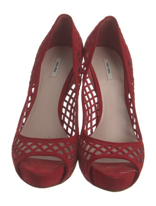 Miu Miu Suede Lasercut Accents Pumps