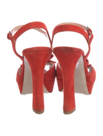 Miu Miu Suede Bow Accents Sandals