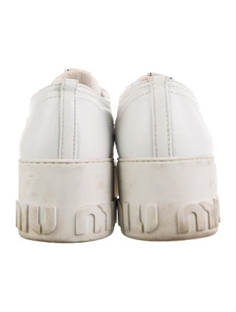 Miu Miu Leather Striped Sneakers