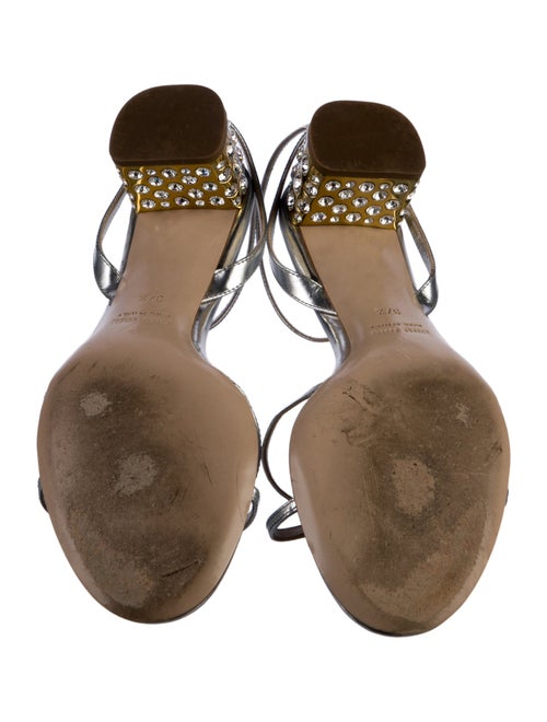 Miu Miu Leather Crystal Embellishments Sandals