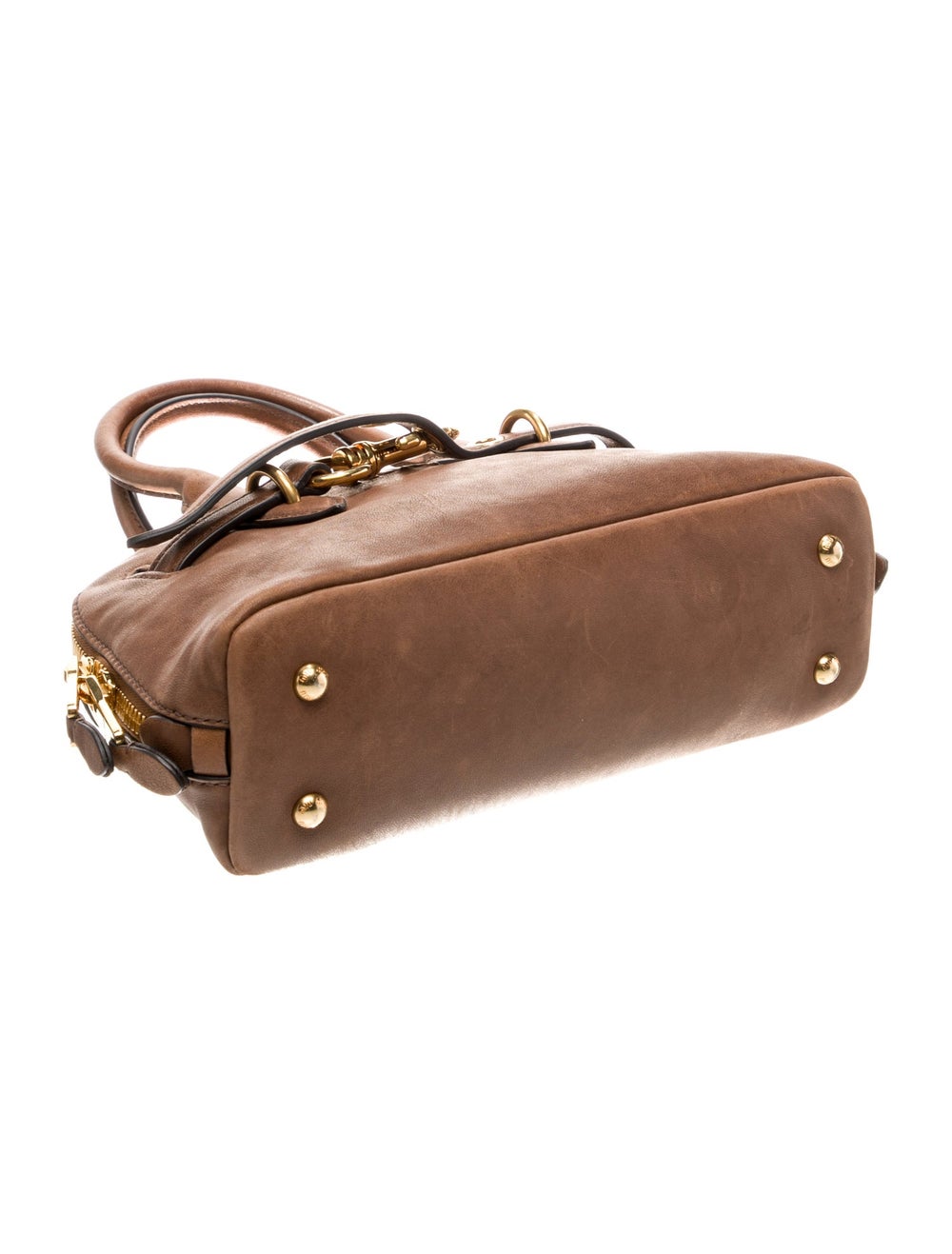 Miu Miu Top Handle Bag By Miuccia Prada Brown Lea… - image 5