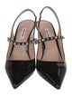Miu Miu Patent Leather Crystal Embellishments Slingback Pumps