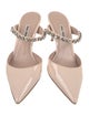 Miu Miu Patent Leather Crystal Embellishments Mules