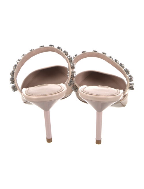 Miu Miu Patent Leather Crystal Embellishments Mules