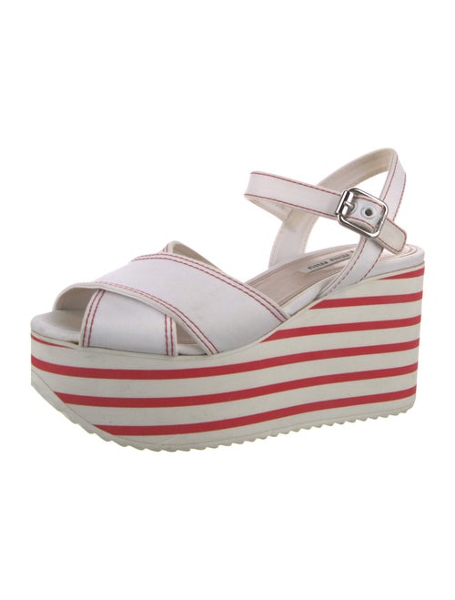Miu Miu Canvas Striped Slingback Sandals