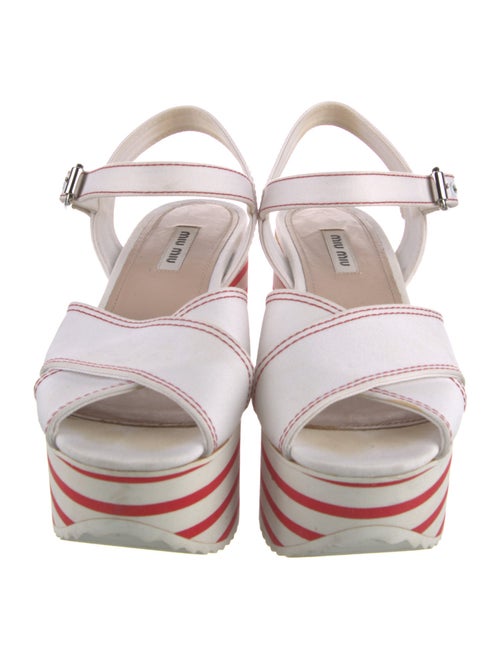 Miu Miu Canvas Striped Slingback Sandals