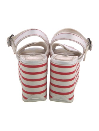 Miu Miu Canvas Striped Slingback Sandals