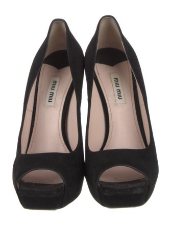 Miu Miu Suede Crystal Embellishments Pumps