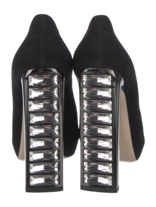 Miu Miu Suede Crystal Embellishments Pumps