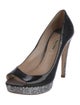 Miu Miu Patent Leather Glitter Accents Pumps