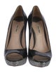 Miu Miu Patent Leather Glitter Accents Pumps