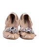 Miu Miu Patent Leather Bow Accents Ballet Flats