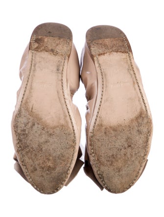 Miu Miu Patent Leather Bow Accents Ballet Flats