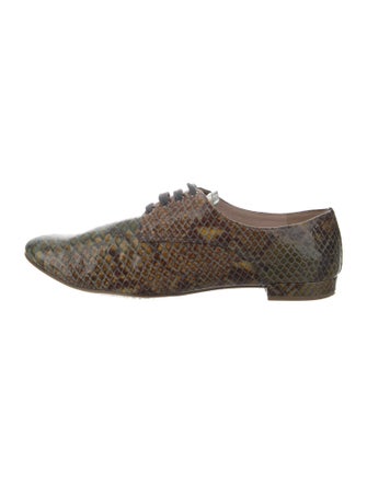 Miu Miu Leather Animal Print Oxfords