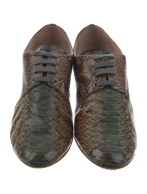 Miu Miu Leather Animal Print Oxfords