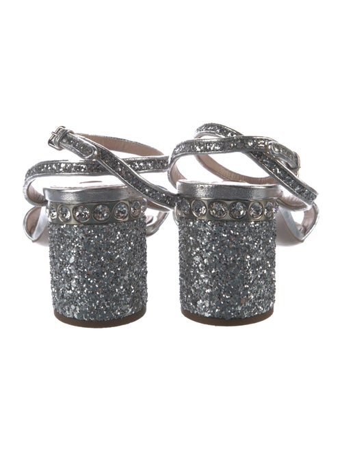 Miu Miu Glitter Crystal Embellishments Sandals