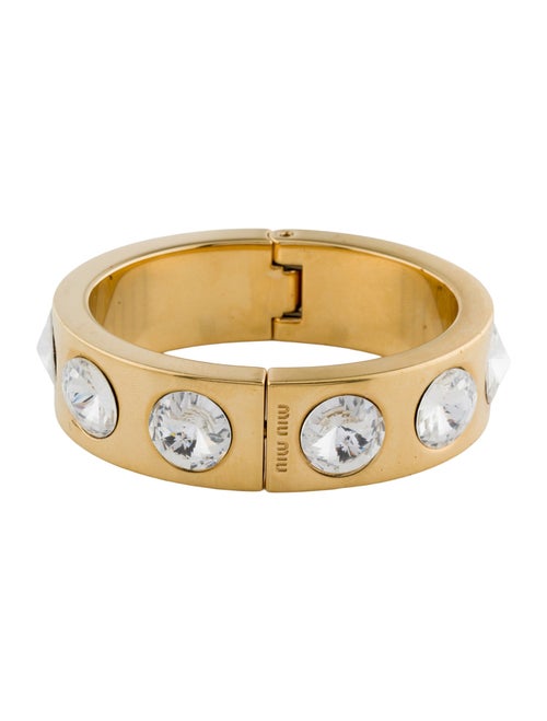 Miu Miu Crystal Hinged Bangle Bracelet