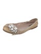 Miu Miu Patent Leather Crystal Embellishments Ballet Flats