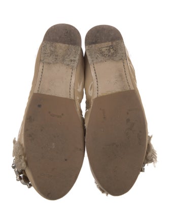 Miu Miu Patent Leather Crystal Embellishments Ballet Flats