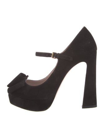 Miu Miu Suede Bow Accents Pumps