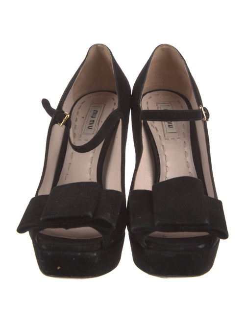 Miu Miu Suede Bow Accents Pumps