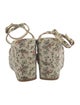Miu Miu Floral Print Leather Trim Embellishment Sandals