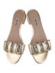 Miu Miu Leather Crystal Embellishments Slides