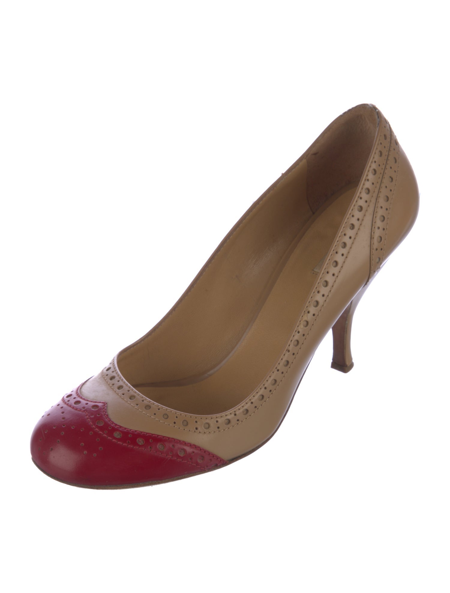 Miu Miu Leather Colorblock Pattern Pumps