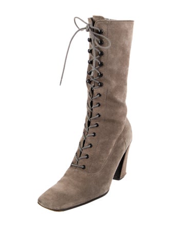 Miu Miu Suede Lace-Up Boots