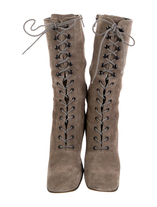 Miu Miu Suede Lace-Up Boots
