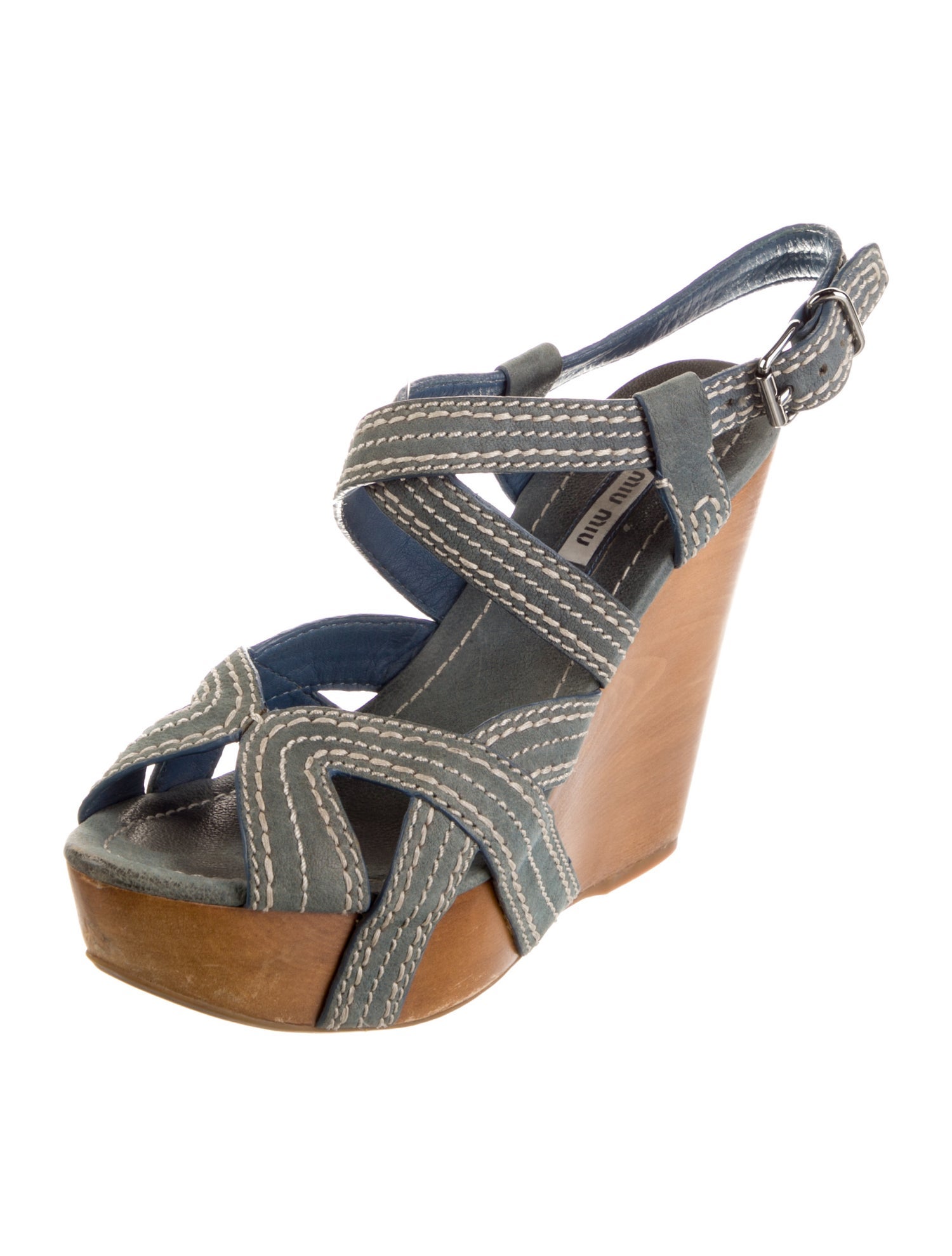 Miu Miu Leather Slingback Sandals