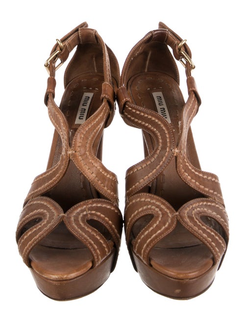Miu Miu Leather Slingback Sandals