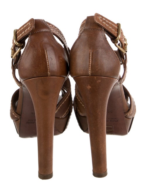 Miu Miu Leather Slingback Sandals