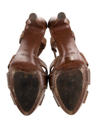 Miu Miu Leather Slingback Sandals