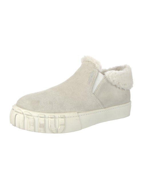Miu Miu Suede Fur Trim Sneakers