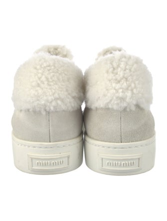 Miu Miu Suede Fur Trim Sneakers