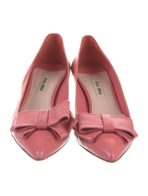Miu Miu Leather Bow Accents Pumps