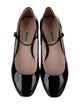 Miu Miu Patent Leather Crystal Embellishments Mary Jane Flats